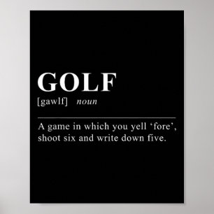Affiche Définition de golf amusante