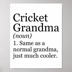 Affiche Définition de grand-mère de cricket drôle et sarca