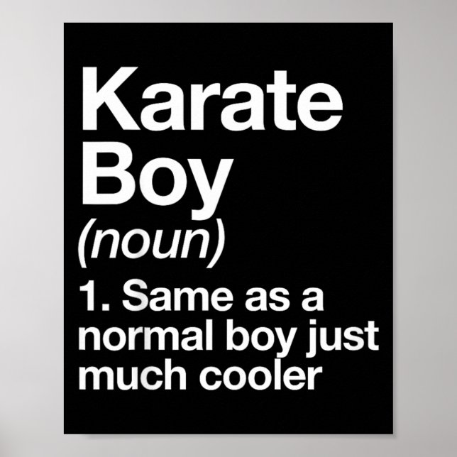 Affiche Définition de Karaté Boy drôle arts martiaux (Devant)