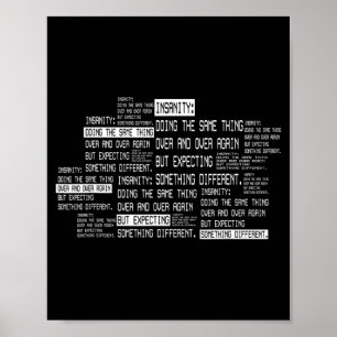 Affiche Définition de la folie humour ironique drôle