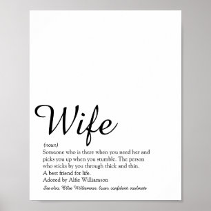 Affiche Définition de la meilleure femme du monde en écrit