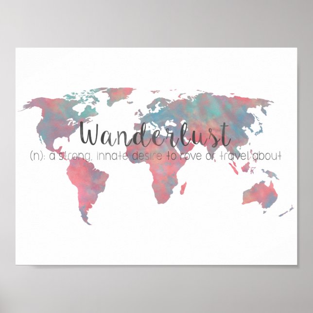 Affiche Définition de la poussière sur l'aquarelle Carte d (Devant)