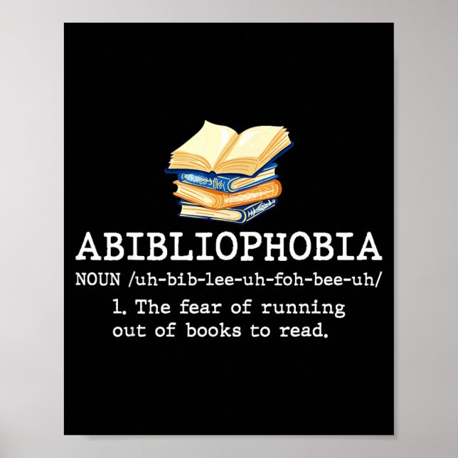 Affiche Définition de l'abibliophobie lecture drôle de liv (Devant)