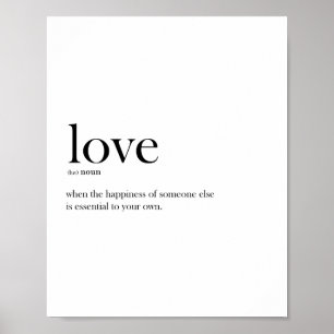 Affiche Définition de l'amour en typographie scandi modern