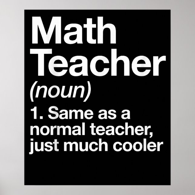 Affiche Définition De L'Enseignant En Mathématiques Retour (Devant)