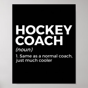 Affiche Définition de l'entraîneur de hockey amusant