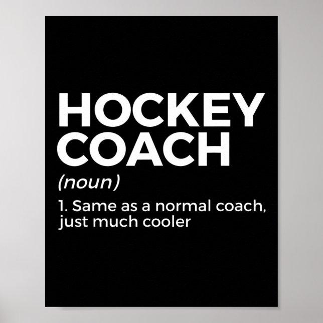 Affiche Définition de l'entraîneur de hockey amusant (Devant)