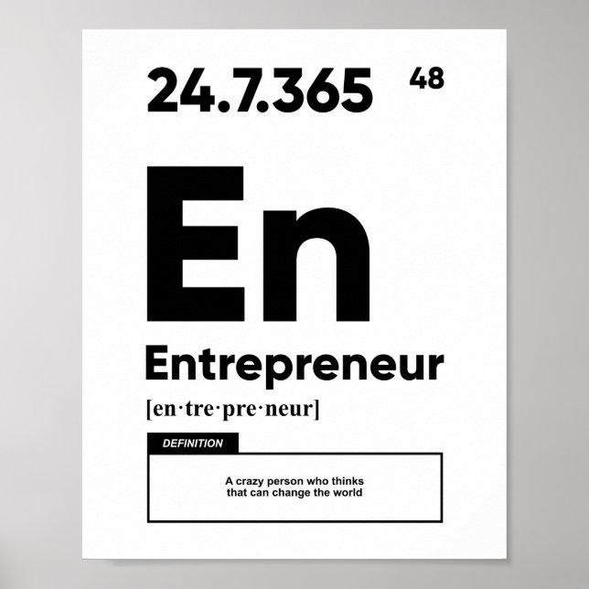 Affiche Définition de l'entrepreneur | Motivation (Devant)