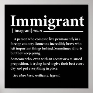 Affiche Définition de l'immigrant Amusant Immigrants Immig