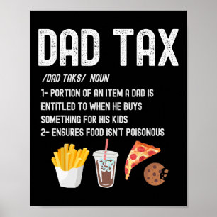 Affiche Définition de l'impôt Drôle Fête des pères papa Hu