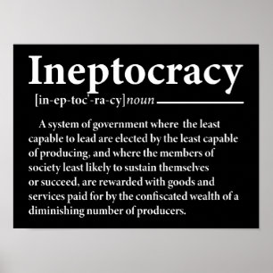 Affiche Définition de l'ineptocratie amusante