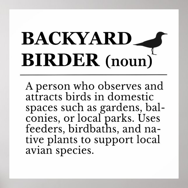 Affiche Définition de l'observateur de jardin - Ornitholog (Devant)