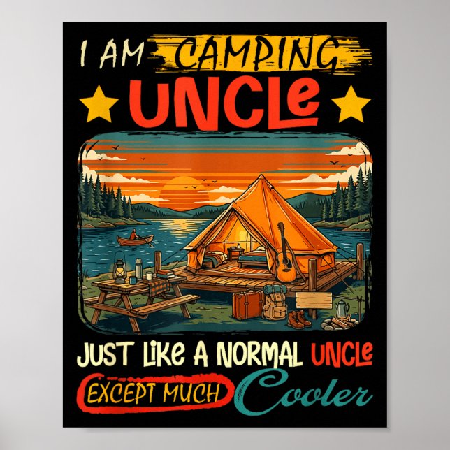 Affiche Définition de l'oncle camping beaucoup plus cool p (Devant)