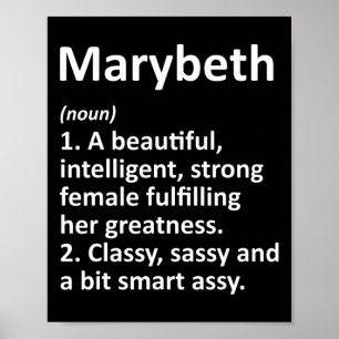 Affiche Définition de Marybeth Nom Personnalisé Drôle Noël