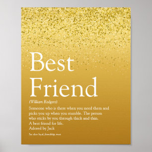 Affiche Définition de meilleure amie Pure Gold Paillettes 