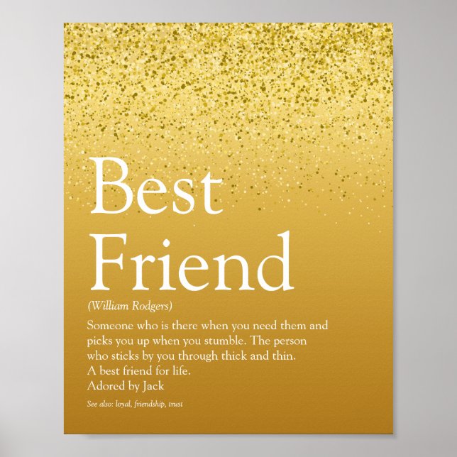 Affiche Définition de meilleure amie Pure Gold Paillettes  (Devant)