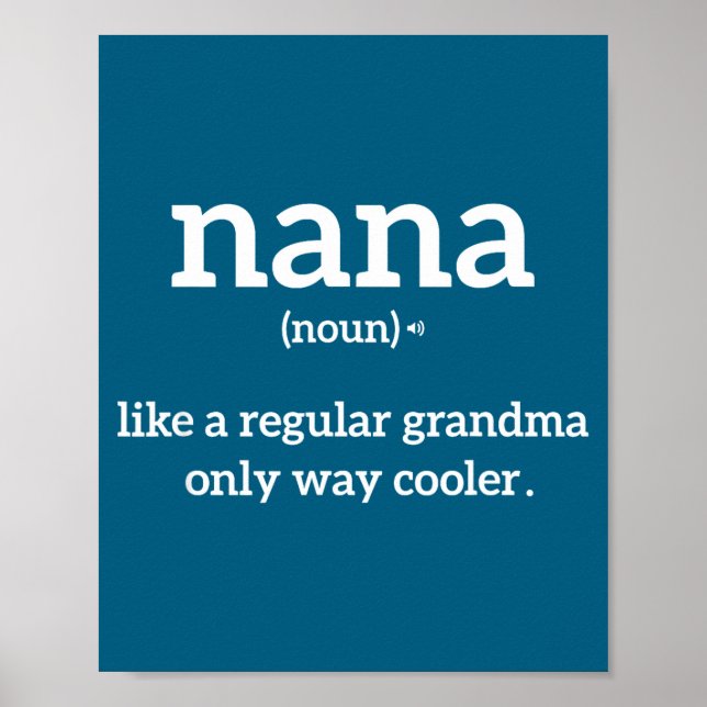 Affiche Définition de Nana disant drôle de grand-mère Gran (Devant)