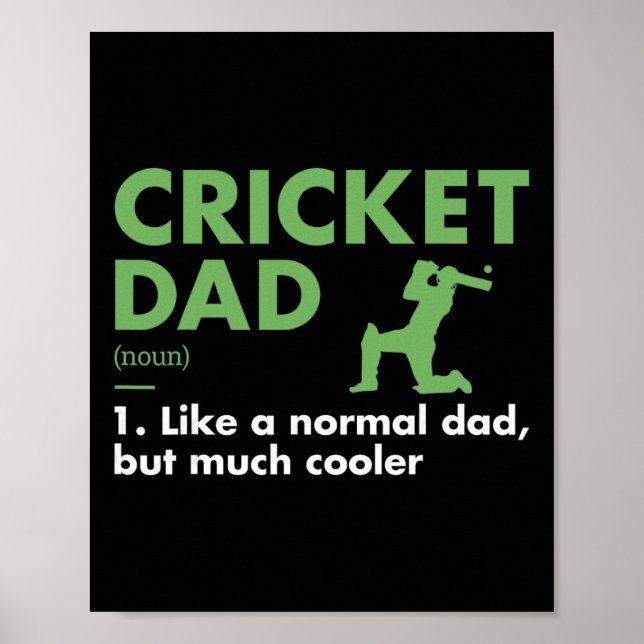 Affiche Définition de papa sportif Cricket  (Devant)