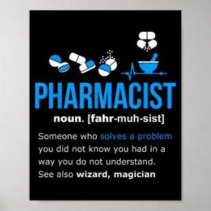 Affiche Définition de pharmacien chemise cadeau drôle phar