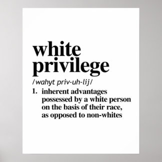 Affiche Définition de privilège blanc