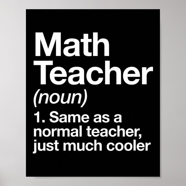 Affiche Définition de professeur de mathématiques drôle By (Devant)