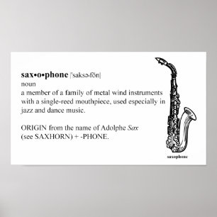 Affiche Définition de saxophone