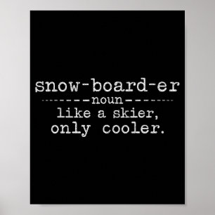 Affiche Définition de snowboardeur drôle snowboard hiver S