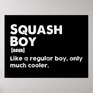 Affiche Définition de Squash Boy Drôle Joueur de Sport de