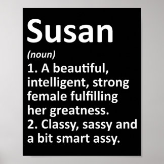 Affiche Définition de Susan Nom Personnalisé Noël Drôle