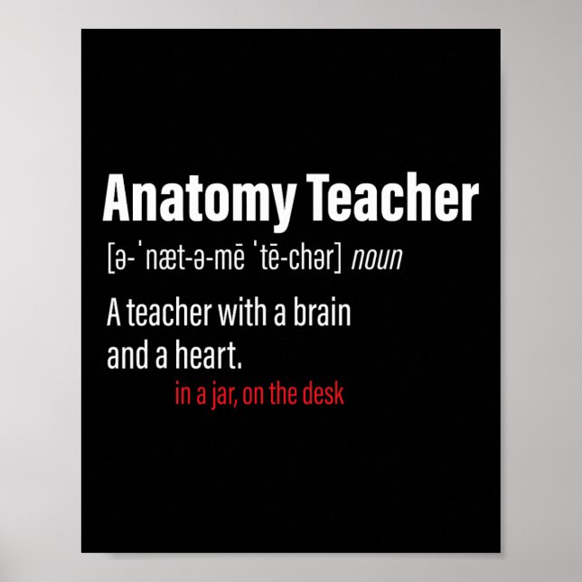 Affiche Définition d'enseignant d'anatomie Enseignants de  (Devant)