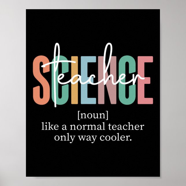 Affiche Définition d'enseignant de science drôle pour femm (Devant)
