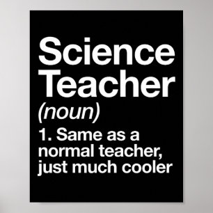 Affiche Définition d'enseignant de science Fun Byck À l'éc