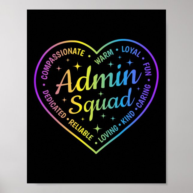 Affiche Définition d'équipe d'administration Squad Admin É (Devant)