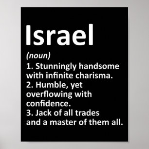 Affiche Définition d'Israël Nom Personnalisé Anniversaire