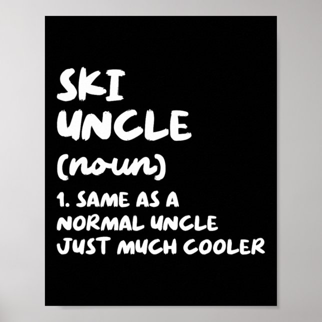 Affiche Définition d'oncle de ski Ski Fun Sports drôle  (Devant)