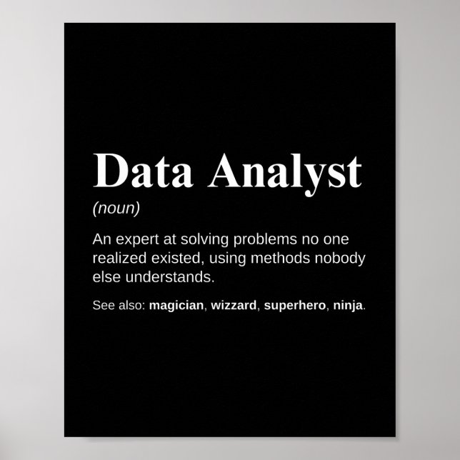 Affiche Définition drôle d'analystes de données (Devant)