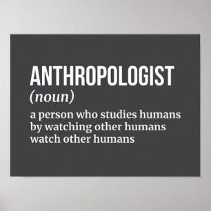 Affiche Définition drôle d'anthropologue