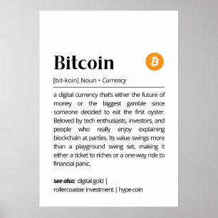 Affiche Définition drôle de Bitcoin