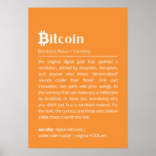 Affiche Définition drôle de Bitcoin