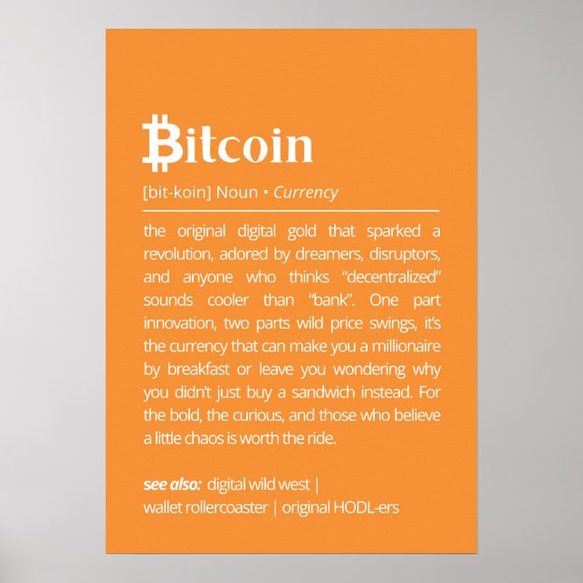 Affiche Définition drôle de Bitcoin (Devant)