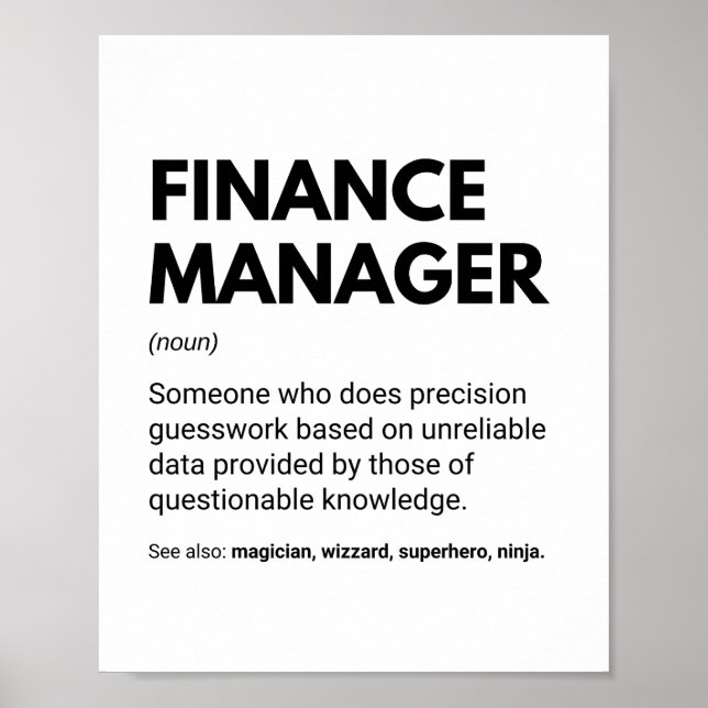 Affiche Définition drôle de directeur financier spécialist (Devant)