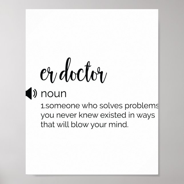 Affiche Définition drôle de ER Doctor (Devant)
