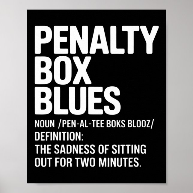 Affiche Définition drôle de hockey sur glace Boîte de péna (Devant)
