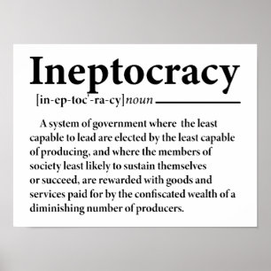 Affiche Définition drôle de l'ineptocratie