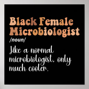 Affiche Définition drôle de microbiologiste féminine noire