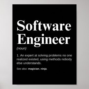 Affiche Définition drôle d'ingénierie d'ingénieur logiciel