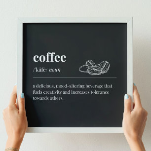 Affiche Définition du café une boisson qui modifie l'humeu