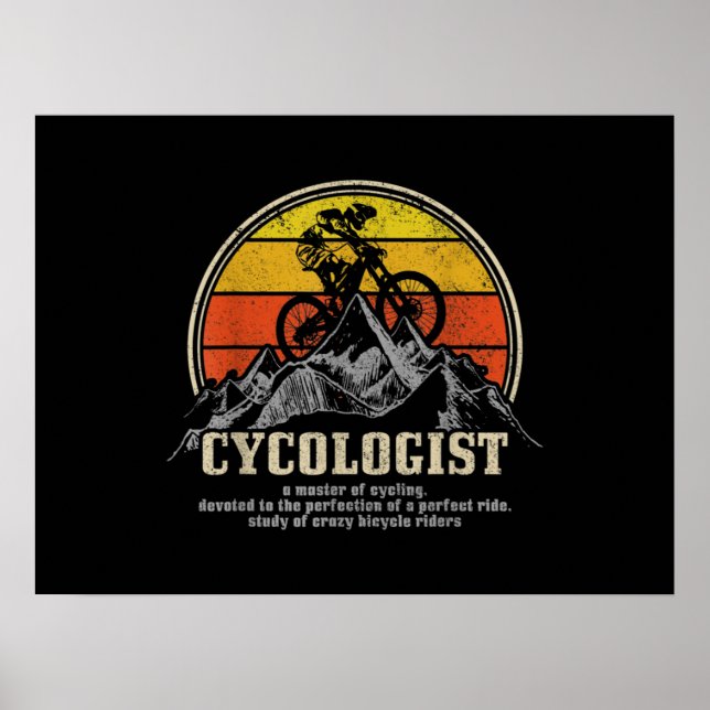 Affiche Définition du cyclologue Funny Mountain VTT MTB (Devant)