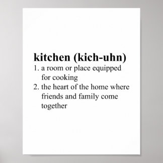 Affiche Définition du dictionnaire de cuisine Significatio