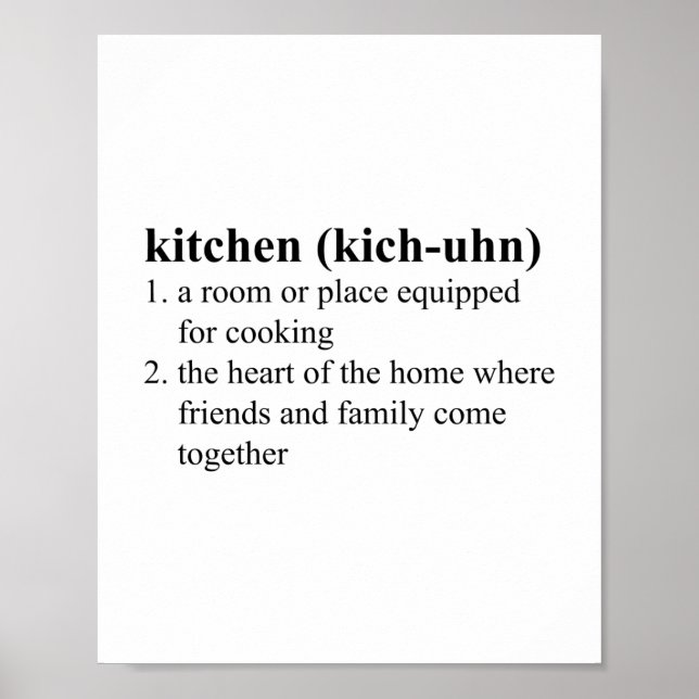 Affiche Définition du dictionnaire de cuisine Significatio (Devant)